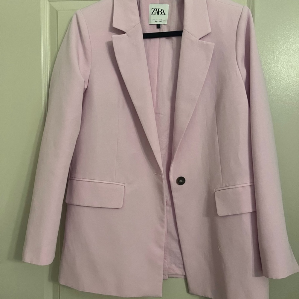 ZARA Light Lavender Single-Button Blazer